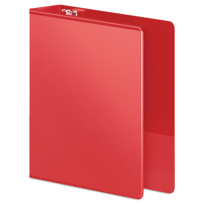 Heavy-Duty D-Ring View Binder with Extra-Durable Hinge, 3 Rings, 2" Capacity, 11 x 8.5, Red