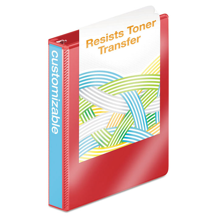 Heavy-Duty D-Ring View Binder with Extra-Durable Hinge, 3 Rings, 1" Capacity, 11 x 8.5, Red