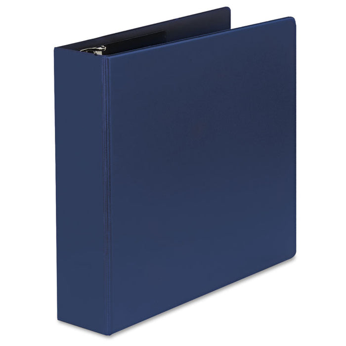 Deluxe Non-View D-Ring Binder with Label Holder, 3 Rings, 2" Capacity, 11 x 8.5, Royal Blue