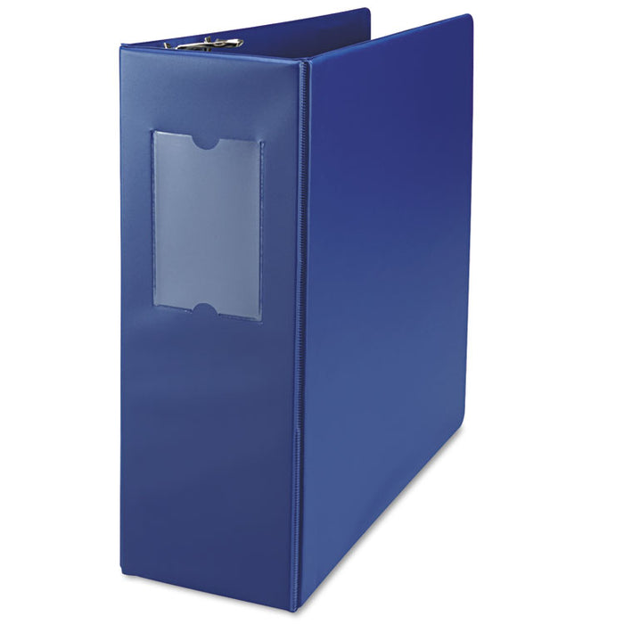Deluxe Non-View D-Ring Binder with Label Holder, 3 Rings, 4" Capacity, 11 x 8.5, Royal Blue