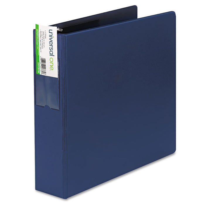 Deluxe Non-View D-Ring Binder with Label Holder, 3 Rings, 2" Capacity, 11 x 8.5, Royal Blue