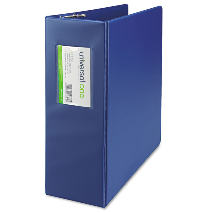Deluxe Non-View D-Ring Binder with Label Holder, 3 Rings, 4" Capacity, 11 x 8.5, Royal Blue