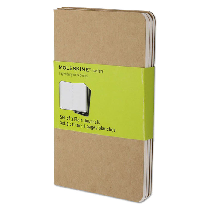 Cahier Journal, 1 Subject, Unruled, Brown Kraft Cover, 5.5 x 3.5, 64 Sheets, 3/Pack