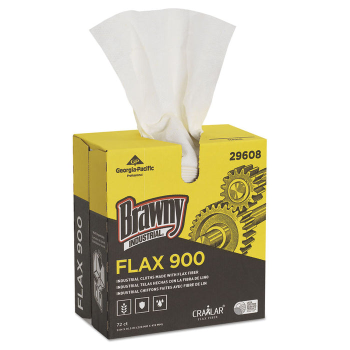 FLAX 900 Heavy Duty Cloths, 9 x 16 1/2, White, 72/Box, 10 Box/Carton