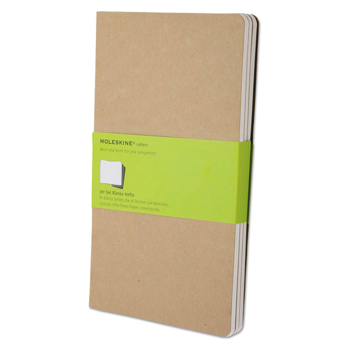 Cahier Journal, 1 Subject, Unruled, Brown Kraft Cover, 8.25 x 5, 80 Sheets, 3/Pack