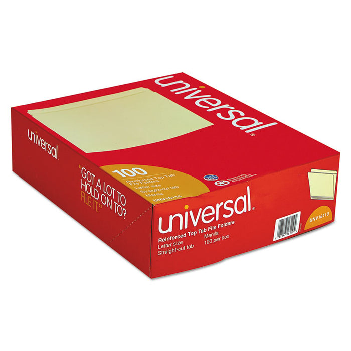Double-Ply Top Tab Manila File Folders, Straight Tabs, Letter Size, 0.75" Expansion, Manila, 100/Box