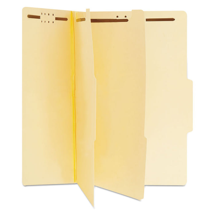 Six-Section Classification Folders, 2 Dividers, 2" Expansion, Letter Size, Manila, 15/Box
