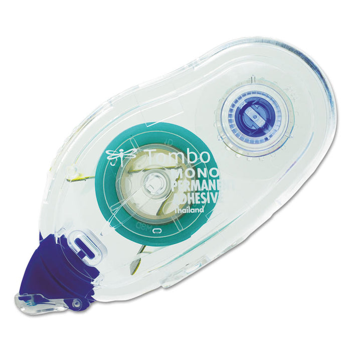 MONO Permanent Adhesive Refill, 0.33" x 39.33 ft, Dries Light Blue