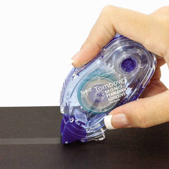 MONO Permanent Adhesive Refill, 0.33" x 39.33 ft, Dries Light Blue