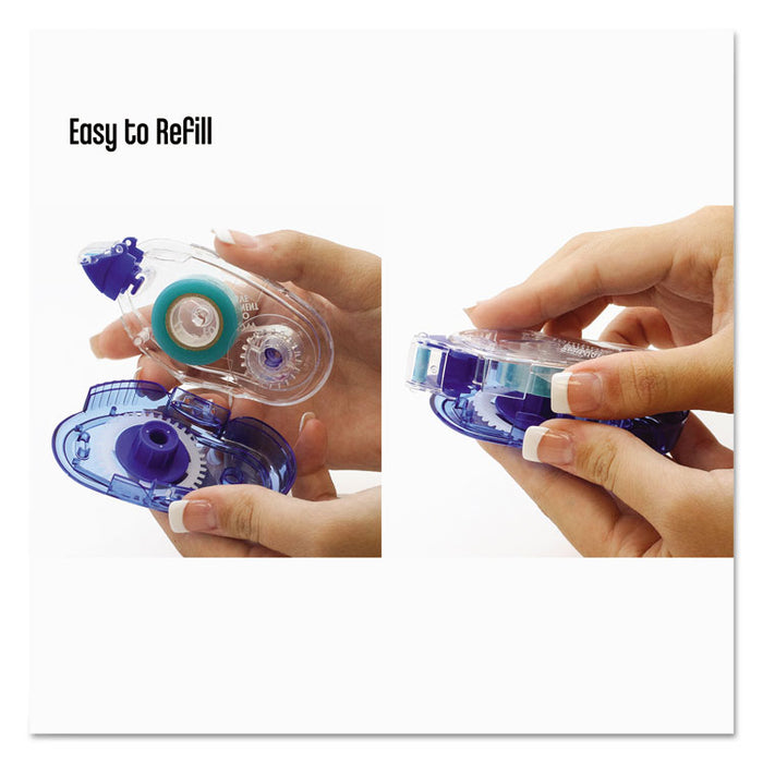 MONO Permanent Adhesive Refill, 0.33" x 39.33 ft, Dries Light Blue