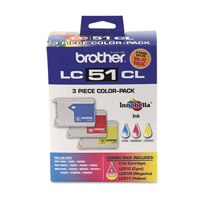 LC513PKS Innobella Ink, 400 Page-Yield, Cyan/Magenta/Yellow, 3/PK