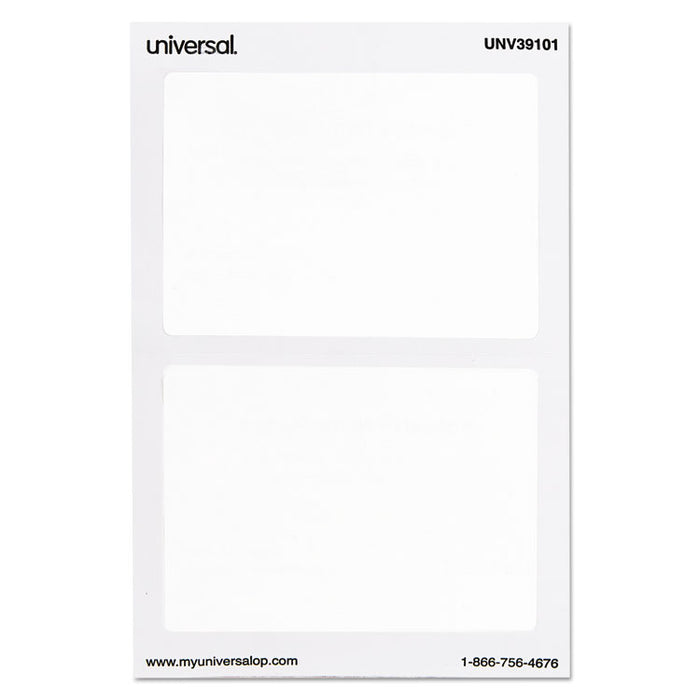 Plain Self-Adhesive Name Badges, 3 1/2 x 2 1/4, White, 100/Pack