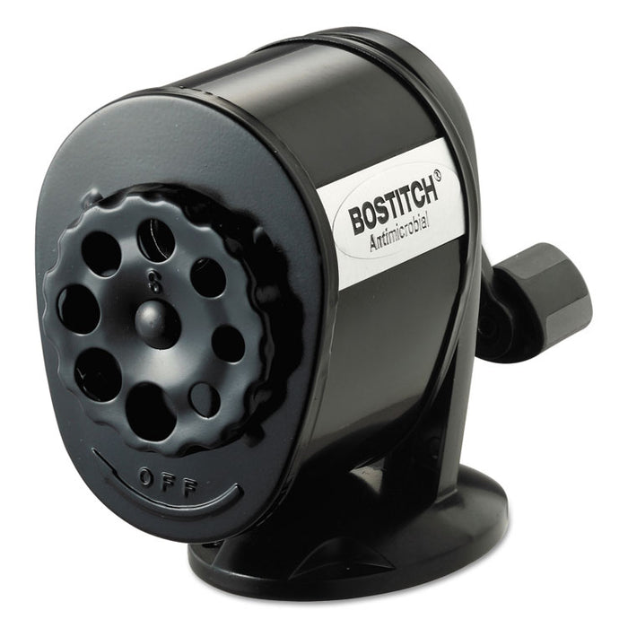 Antimicrobial Manual Pencil Sharpener, Manual, 5.44" x 2.69" x 4.33", Black