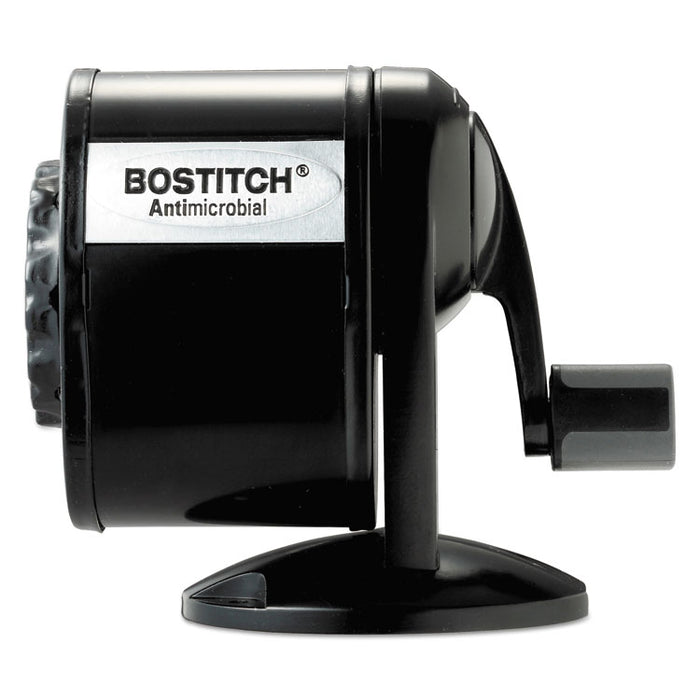 Antimicrobial Manual Pencil Sharpener, Manual, 5.44" x 2.69" x 4.33", Black