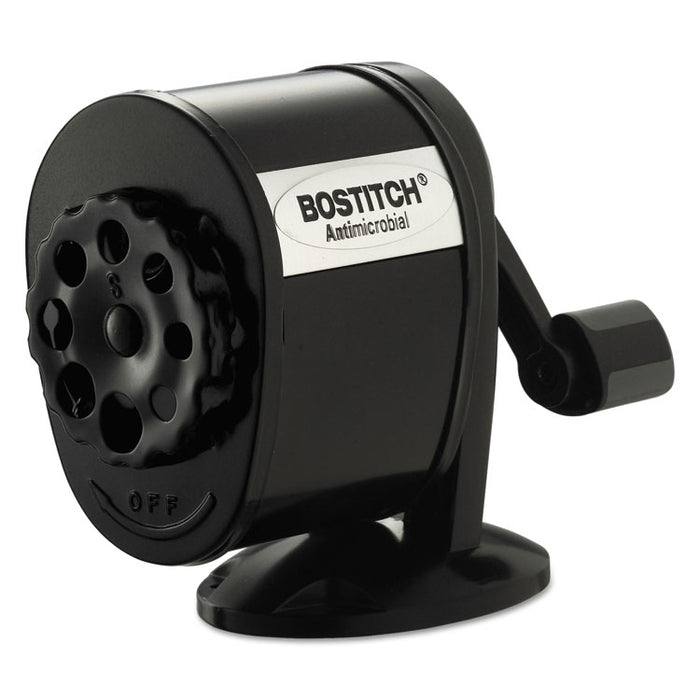 Antimicrobial Manual Pencil Sharpener, Manual, 5.44" x 2.69" x 4.33", Black