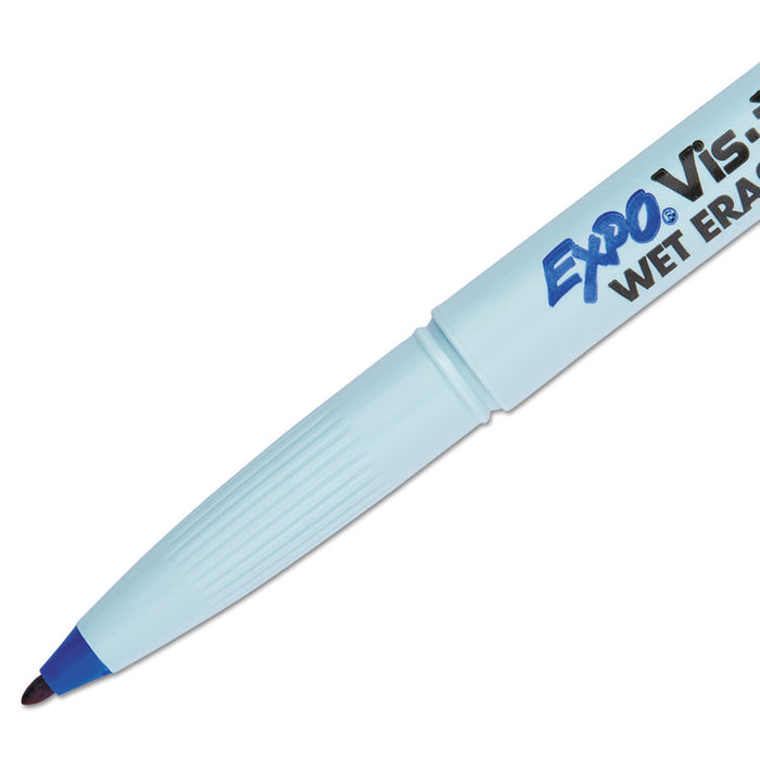 Vis-à-Vis Wet Erase Marker, Fine Bullet Tip, Blue, Dozen