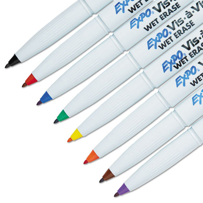 Vis-à-Vis Wet Erase Marker, Fine Bullet Tip, Assorted Colors, 8/Set