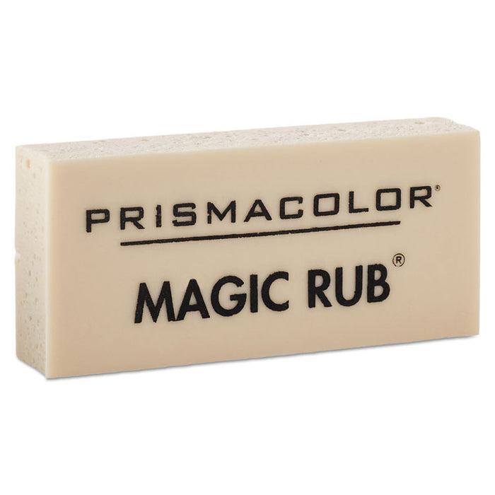 MAGIC RUB Eraser, Rectangular, Medium, Off White, Vinyl, Dozen