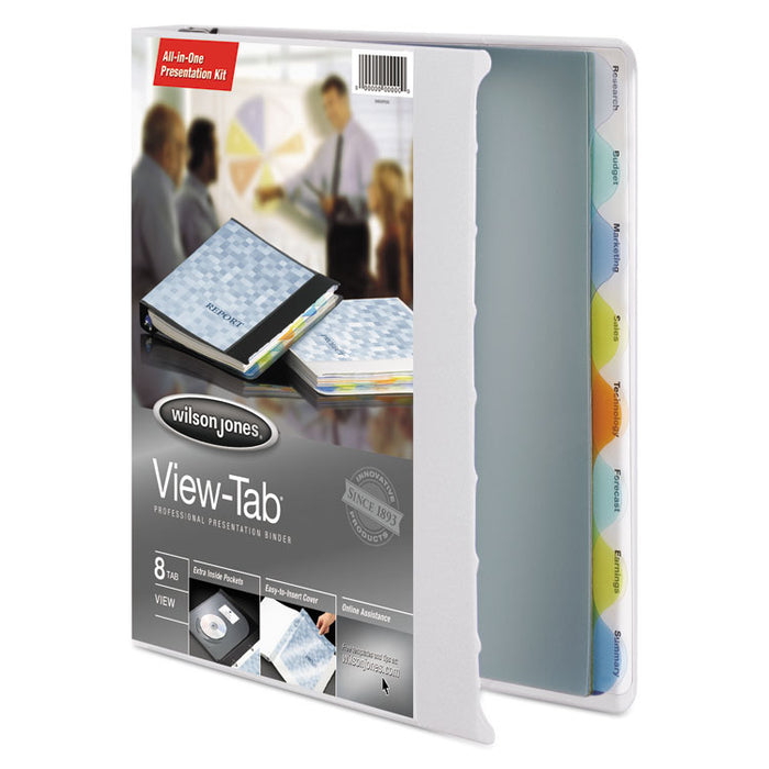 View-Tab Presentation Round Ring View Binder With Tabs, 3 Rings, 1" Capacity, 11 x 8.5, White
