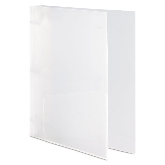 Flexible Poly Round Ring View Binder, 3 Rings, 0.63" Capacity, 11 x 8.5, Clear