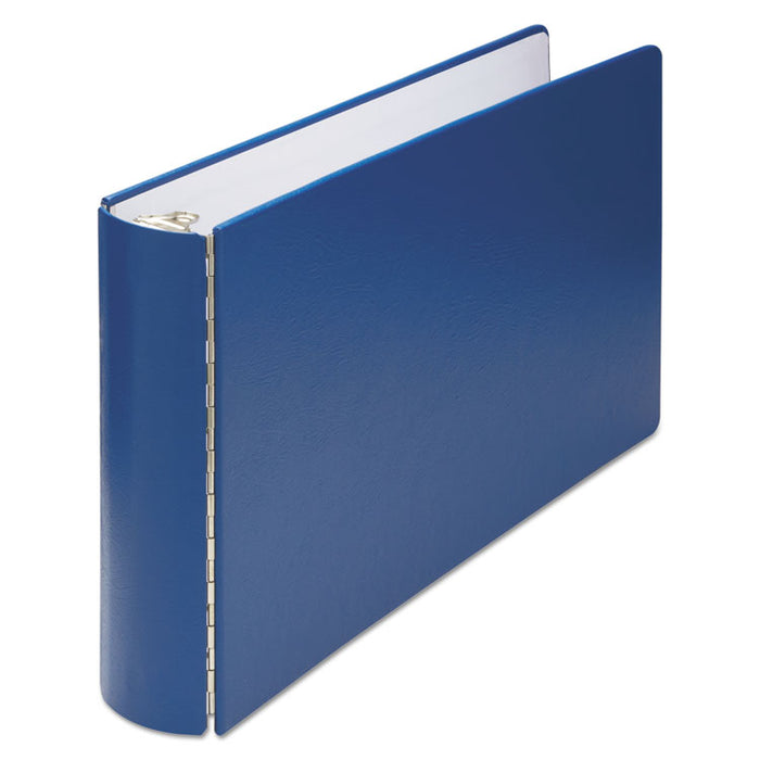 Casebound Round Ring Binder, 3 Rings, 2" Capacity, 11 x 17, Blue