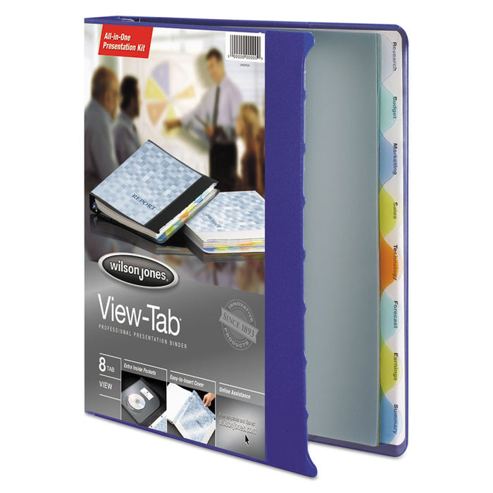 View-Tab Presentation Round Ring View Binder With Tabs, 3 Rings, 1" Capacity, 11 x 8.5, Blue