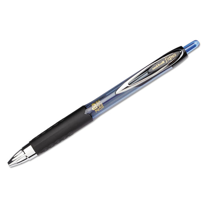 207 Signo Gel Ultra Micro Gel Pen, Retractable, Extra-Fine 0.38 mm, Blue Ink, Smoke Barrel
