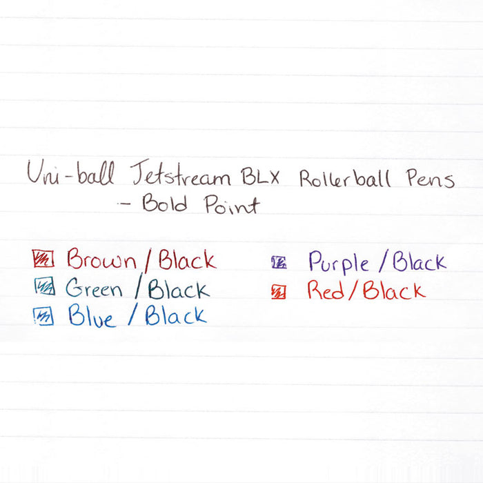 Jetstream Retractable Ballpoint Pen, 1 mm, Blue-Black Ink, Black Barrel