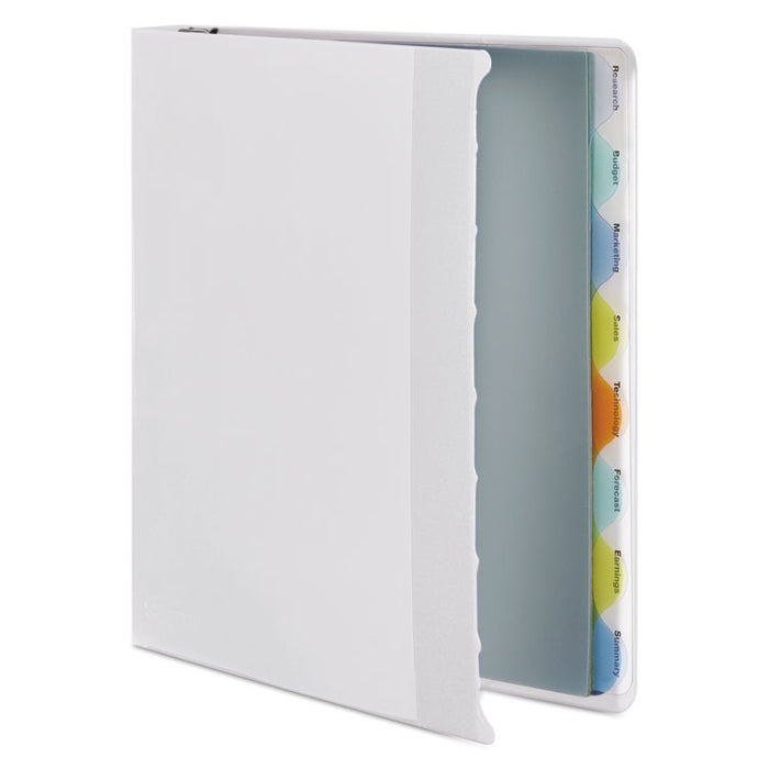 View-Tab Presentation Round Ring View Binder With Tabs, 3 Rings, 1" Capacity, 11 x 8.5, White
