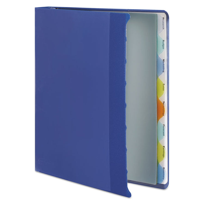 View-Tab Presentation Round Ring View Binder With Tabs, 3 Rings, 1" Capacity, 11 x 8.5, Blue