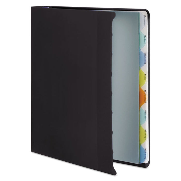 View-Tab Presentation Round Ring View Binder With Tabs, 3 Rings, 1" Capacity, 11 x 8.5, Black