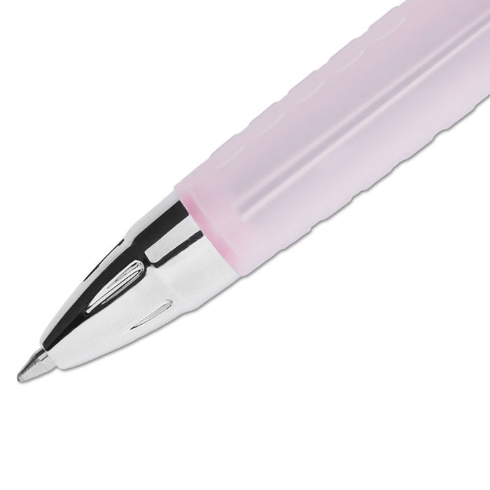 Signo 207 Gel Pen, Retractable, Medium 0.7 mm, Black Ink, Pink Barrel, 2/Pack