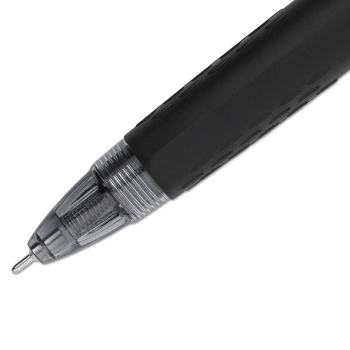 Signo 207 Needle Point Gel Pen, Retractable, Medium 0.7 mm, Blue Ink, Black Barrel, Dozen