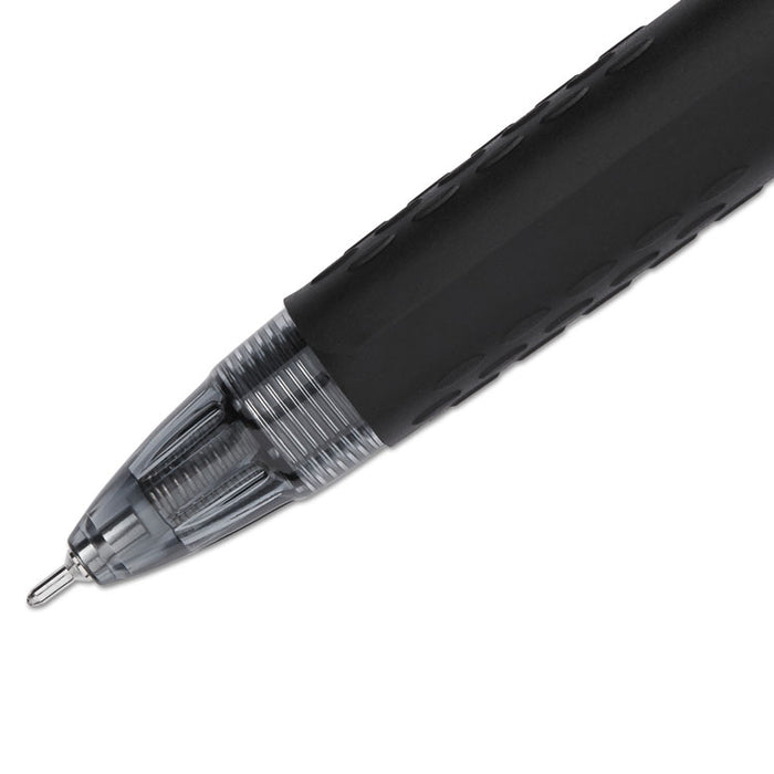 Signo 207 Needle Point Gel Pen, Retractable, Medium 0.7 mm, Black Ink, Black Barrel, Dozen