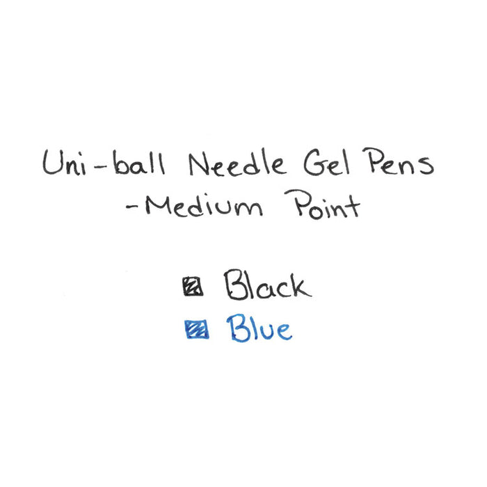 Signo 207 Needle Point Gel Pen, Retractable, Medium 0.7 mm, Blue Ink, Black Barrel, Dozen