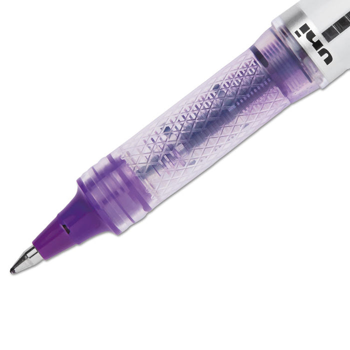 VISION ELITE Roller Ball Pen, Stick, Bold 0.8 mm, Purple Ink, White/Purple Barrel