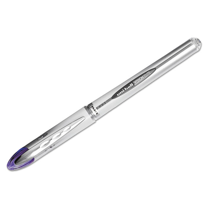 VISION ELITE Roller Ball Pen, Stick, Bold 0.8 mm, Purple Ink, White/Purple Barrel