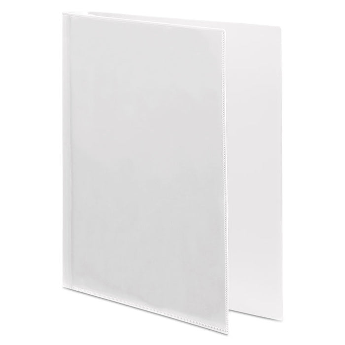 Flexible Poly Round Ring View Binder, 3 Rings, 1" Capacity, 11 x 8.5, White