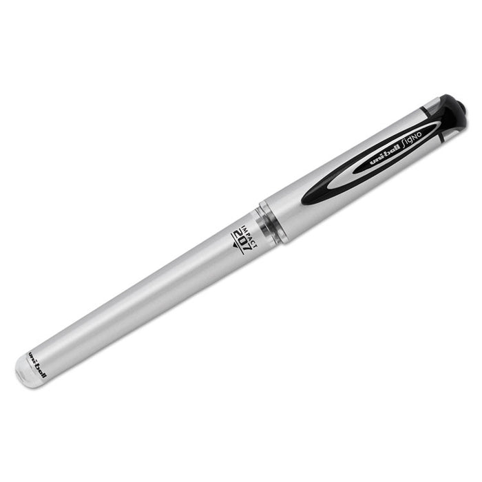 207 Impact Stick Gel Pen, Bold 1mm, Black Ink, Silver/Black Barrel
