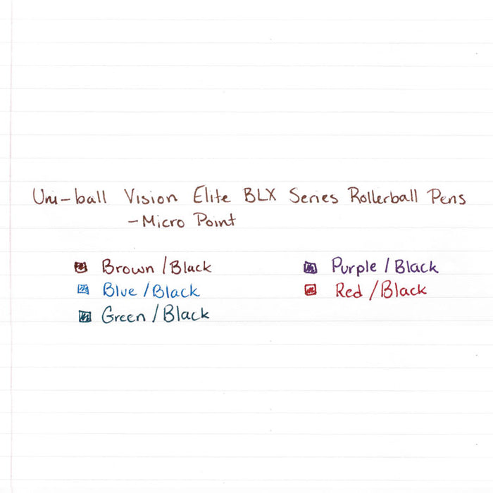 VISION ELITE Roller Ball Pen, Stick, Extra-Fine 0.5 mm, Blue-Black Ink, Black/Blue Barrel