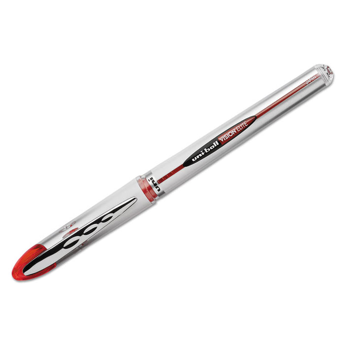 VISION ELITE Roller Ball Pen, Stick, Bold 0.8 mm, Red Ink, White/Red Barrel
