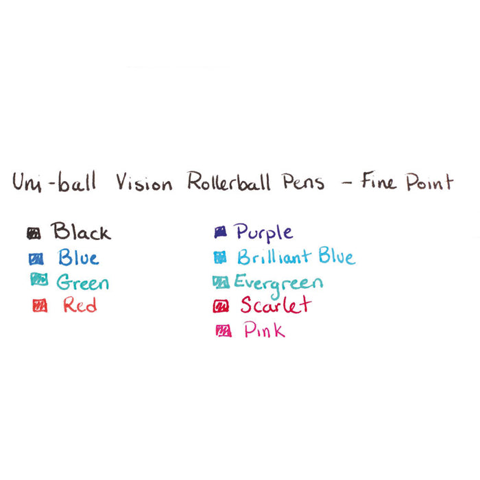 VISION Roller Ball Pen, Stick, Fine 0.7 mm, Passion Pink Ink, Gray Barrel, Dozen