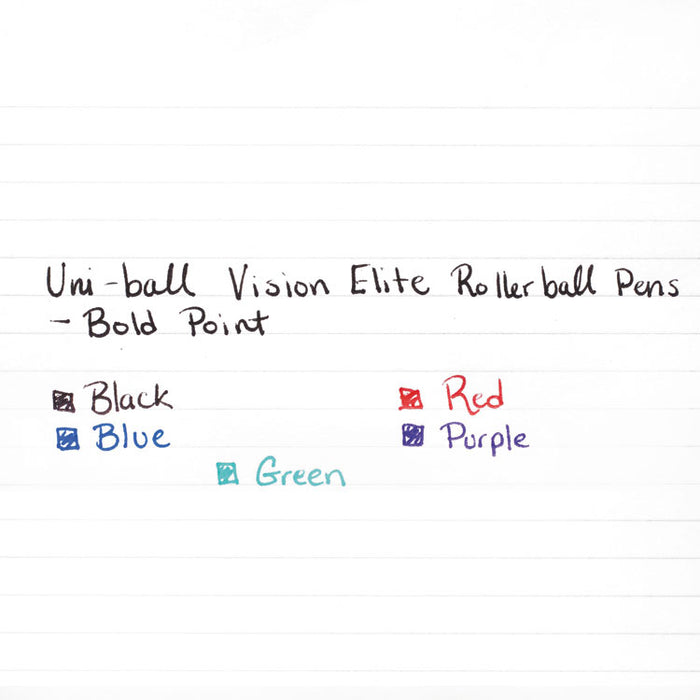 VISION ELITE Stick Roller Ball Pen, Bold 0.8mm, Black Ink, White/Black Barrel