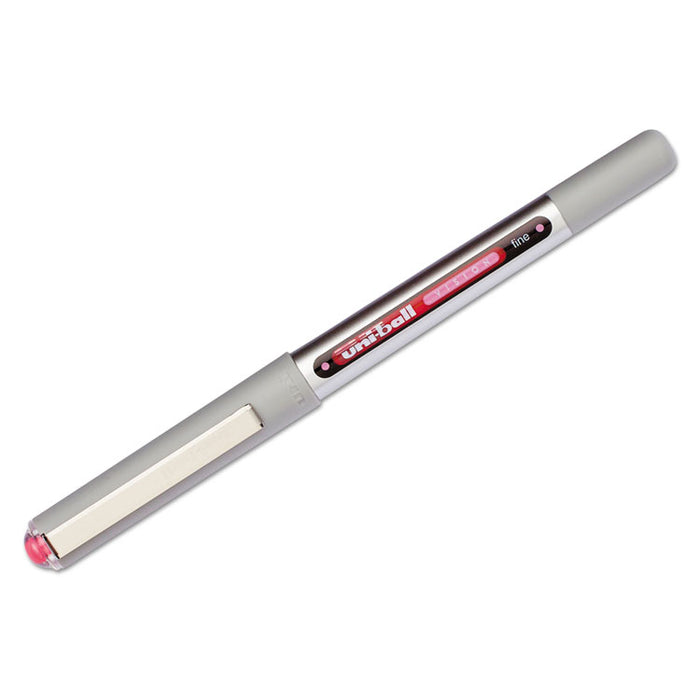 VISION Roller Ball Pen, Stick, Fine 0.7 mm, Passion Pink Ink, Gray Barrel, Dozen
