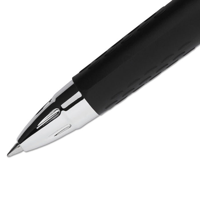 Signo 207 Retractable Gel Pen, Micro 0.5mm, Black Ink, Smoke/Black Barrel, Dozen