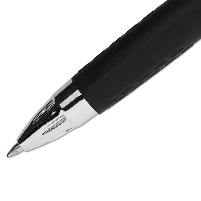 Signo 207 Retractable Gel Pen, 0.7mm, Black Ink, Smoke/Black Barrel, Dozen