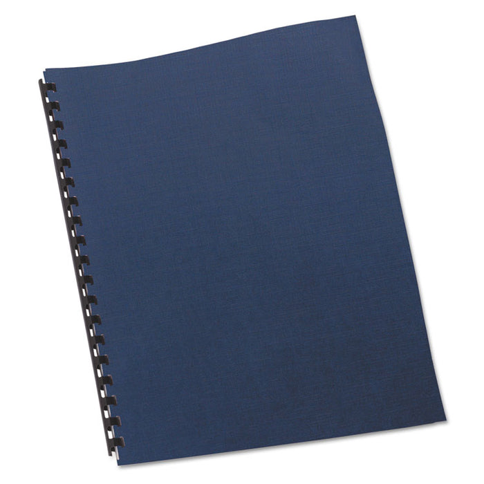 Linen Textured Standard Presentation Covers for Binding Systems, Navy, 11 x 8.5, Unpunched, 200/Pack