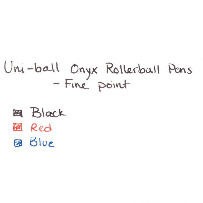 ONYX Roller Ball Pen, Stick, Fine 0.7 mm, Red Ink, Black Matte Barrel, Dozen