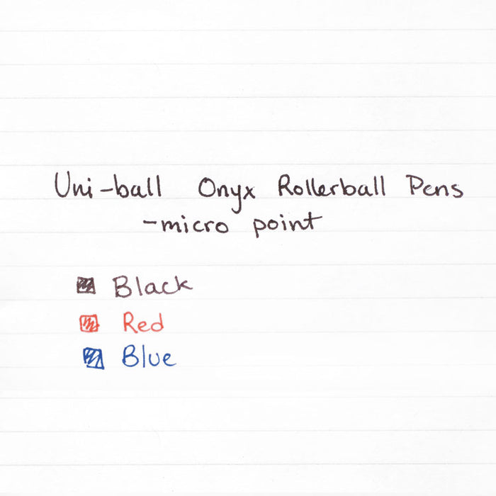 ONYX Roller Ball Pen, Stick, Micro 0.5 mm, Black Ink, Black Matte Barrel, Dozen