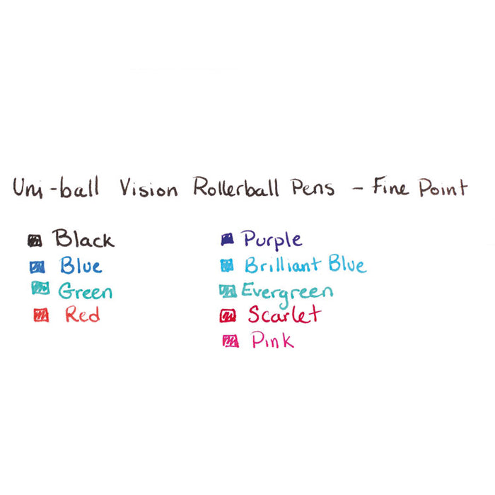 VISION Roller Ball Pen, Stick, Fine 0.7 mm, Black Ink, Black/Gray Barrel, Dozen